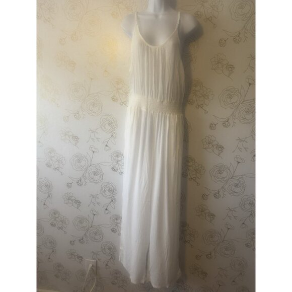 prAna Fernie Wide Leg Jumpsuit Size Large  Swim Cover Up White Modal Gauze NWT - Picture 3 of 8